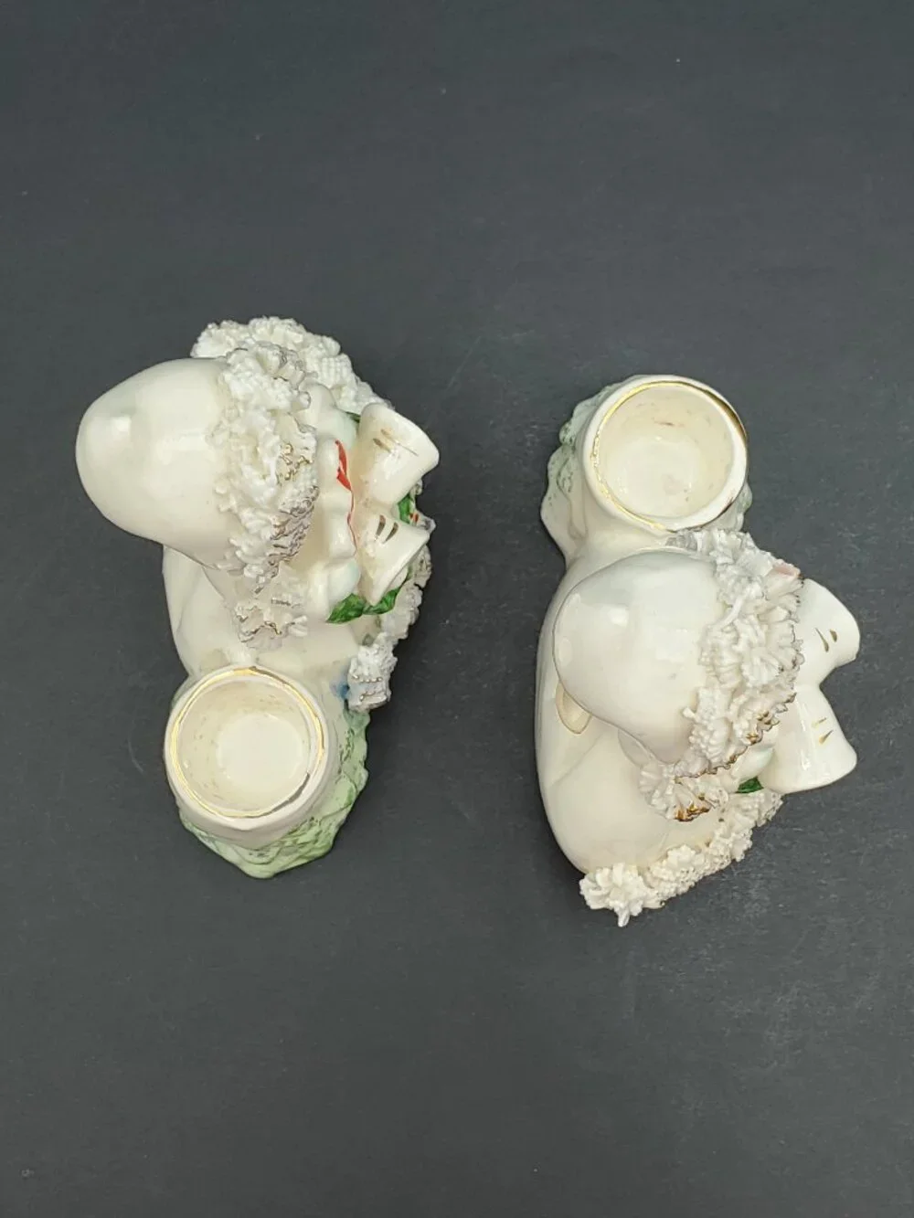 Commodore Japan Spaghetti Trim Angels Candle Holders Lace Girls Holiday Figures